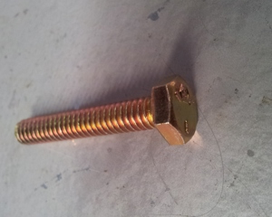 Hexagon screw 1/4 x 1 1/2 yellow zinc plated ANSI B 18.2.1